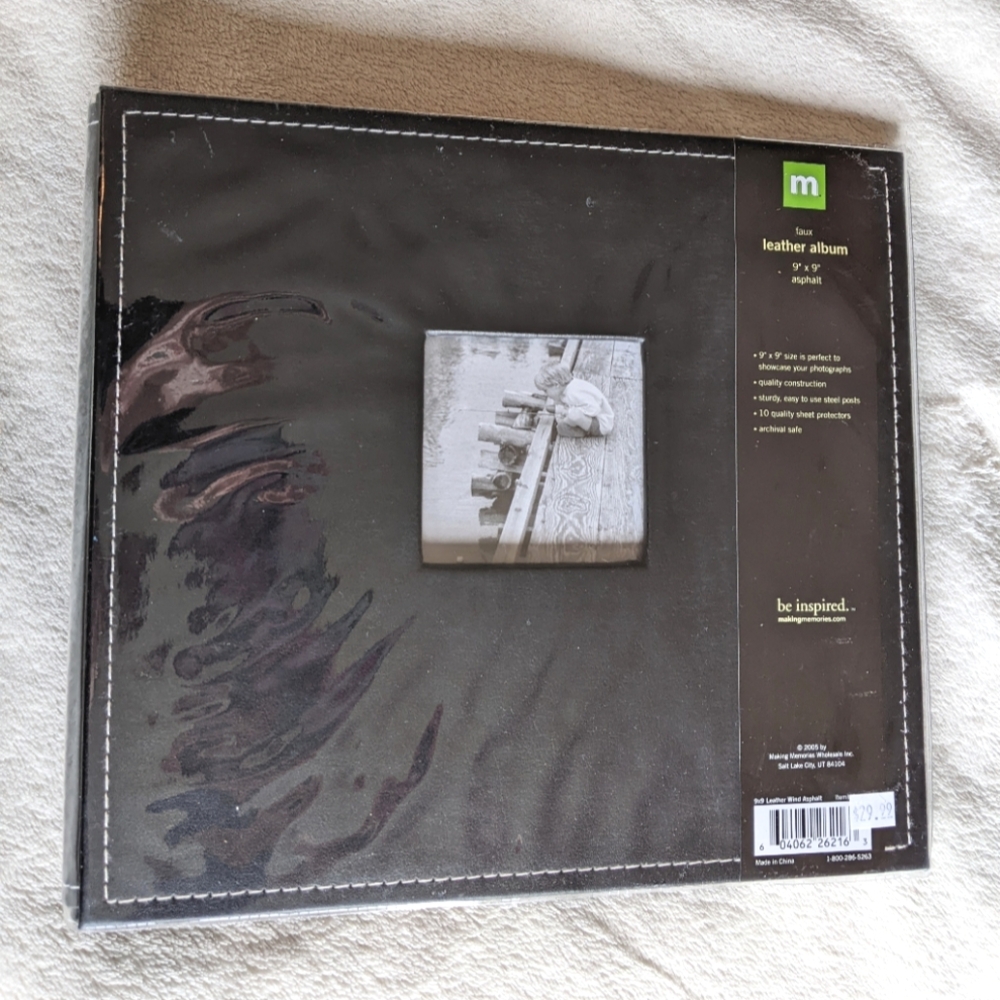 New Making Memories 9x9 Black Leather Scrapbook Album